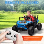 12V Ride On Truck, Battery Powered Electric Car for Kids w/ Remote Control, 4-Wheel Suspension & LED Lights - Image 7