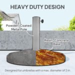 Round Patio Umbrella Base, 26 lbs Resin Outdoor Umbrella Stand Base, Patio Umbrella Stand for 1.3"/1.5"/1.9" Umbrella Poles for Outdoor, Lawn, Poolside - Image 5