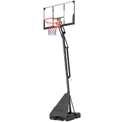 Portable Basketball Hoop Outdoor, 8-10ft Adjustable Basketball Goal, 47 Inch Shatterproof Backboard,