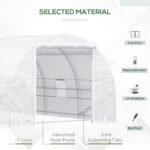 20' x 10' x 7' Walk-In Tunnel Greenhouse with Zippered Door & 8 Mesh Windows, Large Garden Green House Kit, Galvanized Steel Frame, White - Image 4