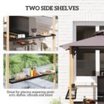 8' x 5' Grill Gazebo, Double Tiered Barbecue Grill Gazebo Shelter with 2 Side Shelves and 10 Hooks for Patio, Garden - Image 5