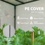 Walk-in Portable Greenhouse Small Greenhouse for Outdoors with UV-resistant PE Cover, 6.6' x 2.5' x 5.6' White - Image 5
