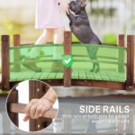 Fir Wood Garden Bridge Arc Walkway with Side Railings for Backyards, Gardens, and Streams, Stained Wood, 60" x 26.5" x 19" - Image 5