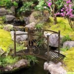 3.3' Metal Garden Bridge, Decorative Classic Footbridge Pond Bridge with Safety Railings for Backyard Garden Creek, Rust Brown - Image 6
