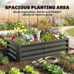 Galvanized Raised Garden Bed, 4' x 2' x 1' Metal Planter Box, for Growing Vegetables, Flowers, Herbs, Succulents, Gray - Image 4