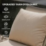 Patio Chair Cushions Set of 2 with Seat & Backrest, Fade Resistant Seat Replacement Cushion Set, Beige - Image 4