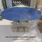 Garden Parasol, Double-Sided Sun Umbrella with LED Solar Lights, Patio Parasol for Outdoor - Image 5