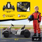 24V Electric Go Kart with Dual 150W Motors, Adjustable Seat & 11.2MPH High Speed, Slow Start, 5-Point Harness - Image 3