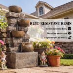 28" Outdoor Fountain with 5-Tier Rustic Jugs, Cascading Waterfall with LED Lights, Adjustable Flow, Rustic Brown - Image 7