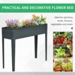 Metal Raised Garden Bed, Elevated Planter Box with Legs and Drain Holes, 39" x 12" x 32", Dark Gray - Image 5