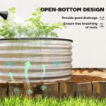Set of 2 Raised Garden Bed, Metal Planter Box with Safety Edging, Easy-to-assemble Stock Tank 3'x3'x1.4' Silver - Image 5