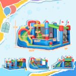 6-in-1 Inflatable Water Slide with Splash Pool, Slide, Climbing Wall, Water Cannon, Inflatable Bounce House for Kids with 2 Min. Inflation and Air Blower - Image 3