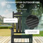 2PCs Outdoor Rocking Chair with Armrests, Fade-Resistant Waterproof HDPE for Indoor & Outdoor, Black - Image 4