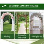 79in Wooden Garden Arbor Arch Trellis with Classic Countryside Style, Pergola Style Roof for Climbing Vines for Ceremony Party Weddings - Image 7