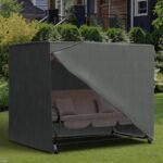 Outdoor Patio Hammock Porch Swing Cover with UV, Water, & Dust Fighting Material, 81" x 49" x 65", Gray - Image 2
