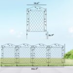 Garden Fence, 4 Pack Steel Fence Panels, 11.5' L x 43" H, Rust-Resistant Decorative Border Flower Edging for Yard, Landscape, Patio, Outdoor Decor, Wavey Vines - Image 3