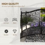 4’ Metal Arch Backyard Garden Bridge with Safety Siderails, Delicate Scrollwork, & Easy Assembly, Black Bronze - Image 4