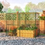 Walk-in Crop Cage, Plant Protectors from Animals with Roll Up Zippered Door, 7.9' x 3.9' x 6.1', Green - Image 7