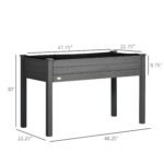 48" Raised Garden Bed, Elevated Wooden Planter Box with Holes for Vegetables, Herb, Flowers for Backyard, Dark Gray - Image 3