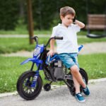 12V Kids Electric Motorcycle w/ Twist Grip Throttle, Training Wheels, Rear Suspension & Music - Image 2