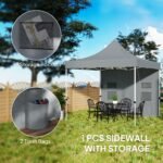 10' x 10' Heavy Duty Pop Up Canopy Tent with Sidewall, UPF50+ Instant Sun Shelter with Storage Pockets, Dark Blue - Image 6