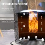 Smokeless Fire Pit, Portable Camping Bonfire Stove with Mat for Backyard, Patio, Picnic, Magnesium Oxide, Black - Image 4