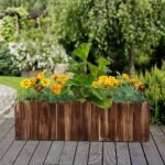40" x 16" x 12" Raised Planter Box Garden Scalloped Edge Wooden - Image 3
