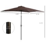 9' x 7' Solar Umbrella, LED Lighted Patio Umbrella for Table or Base with Tilt & Crank, Outdoor Umbrella for Garden, Deck, Backyard, Pool, Beach - Image 3