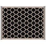 Reversible Polypropylene Outdoor Rug Folding, Durable, Perfect for Camping, Deck & Beach Black