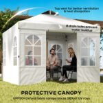 9.6 x 9.6 ft Pop Up Canopy Tent with Sidewalls, One Push Setup, UPF50+ Portable Instant Canopy Shelter - Image 4