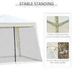 10'x10' Outdoor Party Tent Canopy with Mesh Sidewalls, Patio Gazebo Sun Shade Screen Shelter, Beige - Image 5