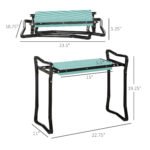 Padded Garden Kneeler and Seat Bench, Padded Foldable Garden Stool, Green - Image 3