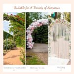 7' Wood Steel Outdoor Garden Arched Trellis Arbor with Natural Fir Wood & Side Panel for Climbing Vines, Orange - Image 6
