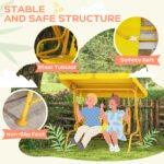 Kids Patio Swing Chair with Adjustable Canopy, Safety Belt for Patio, Garden, Poolside, Balcony, Yellow - Image 4