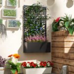 Metal Garden Bed with Trellis for Climbing Plants, Freestanding or Wall Mounted Flower Bed for Garden, Patio, Balcony - Image 7