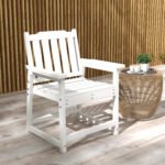 All-Weather Patio Chair, HDPE Patio Dining Chair, Heavy Duty Wood-Like Outdoor Furniture for Garden, Backyard, Deck, Porch, Lawn, White - Image 2