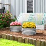 Set of 2 Raised Garden Bed, Metal Planter Box with Safety Edging, Easy-to-assemble Stock Tank 2'x2'x1' Silver - Image 2