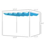 10' x 10' Retractable Pergola Canopy with Magnetic Fixture, UPF30+ Outdoor Pergola - Image 3