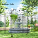 Garden Fence, 4 Pack Steel Fence Panels, 11.5' L x 43" H, Rust-Resistant Decorative Border Flower Edging for Yard, Landscape, Patio, Outdoor Decor, Square Vines - Image 7