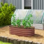 3.4' x 2' x 1' Galvanized Raised Garden Bed Kit, Metal Planter Box with Safety Edging, Brown - Image 2