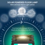 Solar Floor Lamp, Outdoor Rattan Garden Lantern Pathway Light & Decorative Driveway Lighting with Auto LED Lights, Gray - Image 5