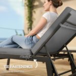 2-Piece Patio Chair Cushions with Backrests, Replacement Cushions for Outdoor Lounge Chair, Gray - Image 7