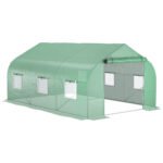 11.5' x 10' x 6.5' Outdoor Portable Walk-In Tunnel Greenhouse with Windows-Deep Green - Image 8