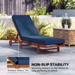 Chaise Lounge Cushion, 4" Thick Outdoor Lounge Chair Cushions with Ties for Patio, 26" x 80 ", Navy Blue - Image 6