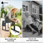 Garden Kneeler and Seat, Heavy Duty Foldable Gardening Stool with Thicker Soft Kneeling Pad, Extendable Steel Leg - Image 5