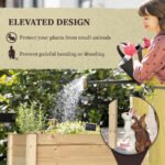 34'' Raised Garden Bed, Elevated Wooden Planter Box DIY Paint with Holes for Vegetables, Herb and Flowers Backyard Use - Image 5