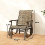 Outdoor Glider Chair Patio Glider Swing Chair with Mesh Seat, Steel Frame for Backyard, Garden, Porch, Light Mixed Brown - Image 3