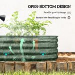 4.9' x 2' x 1' Galvanized Raised Garden Bed Kit, Metal Planter Box with Safety Edging, Green - Image 5