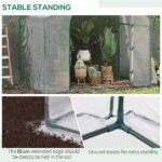 6' x 3' x 5' Portable Walk-in Greenhouse, Plastic Cover, Steel Frame Garden Hot House, Zipper Door, Top Vent for Flowers, Vegetables, Saplings, Tropical Plants, Clear - Image 6