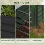 Galvanized Steel Planter Box with Crop Cage and Shade Cloth, Raised Garden Bed for Flowers, Veggies and Herbs, Gray - Image 7